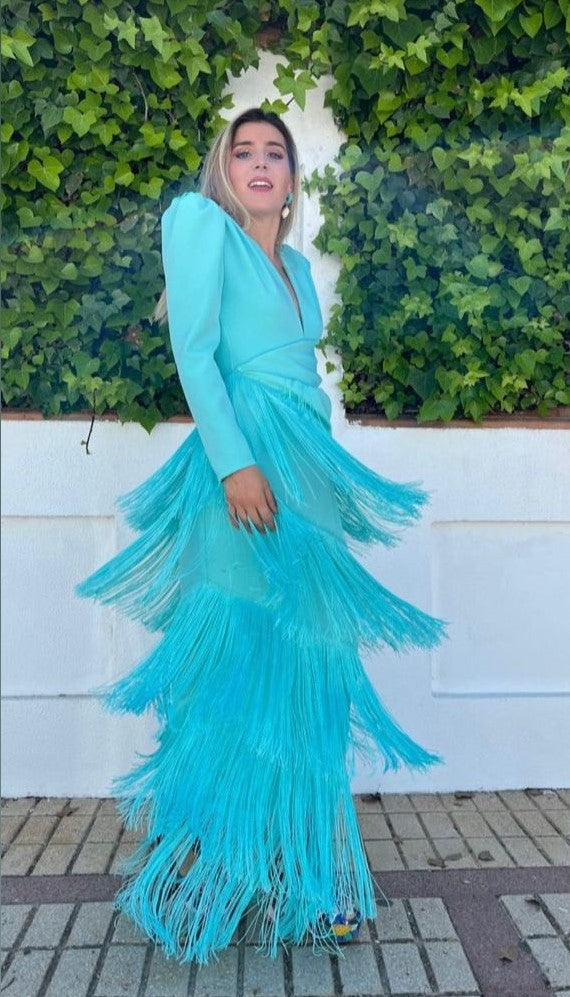 Vestido Chic com Franjas